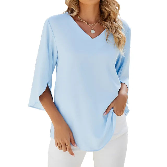 Jette | Bluse med V-hals