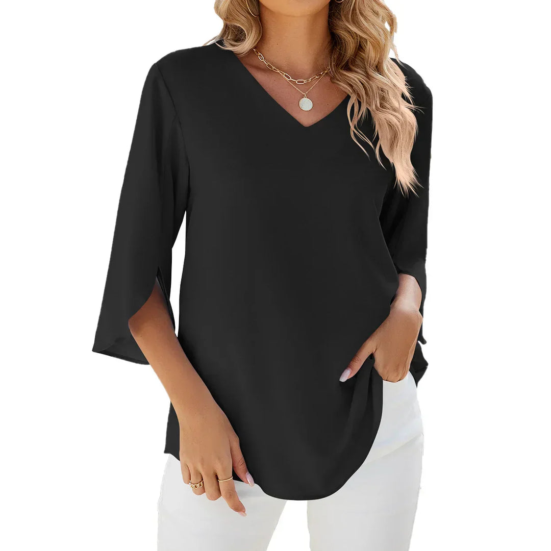 Jette | Bluse med V-hals