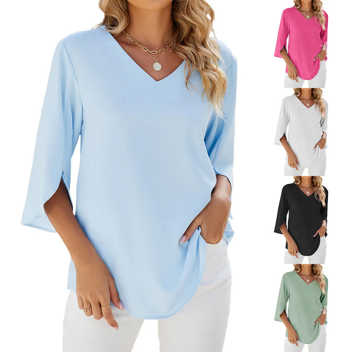 Jette | Bluse med V-hals