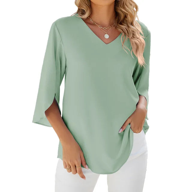 Jette | Bluse med V-hals